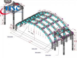  10m Chiina Graficzny tunel Truss Stage Dach