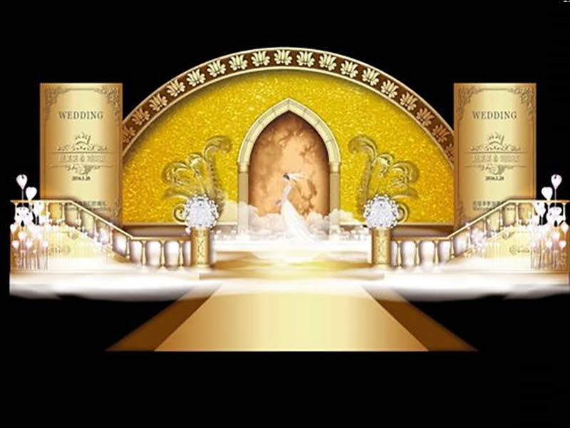 Scenografia kościelna ozdobiona złotym kolorem